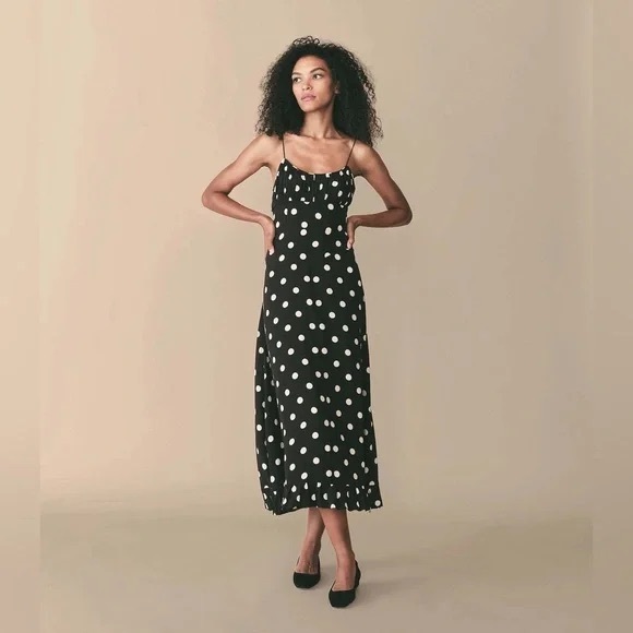 Doen Rosario Silk Dress Polka Dot szS - Picture 5 of 7